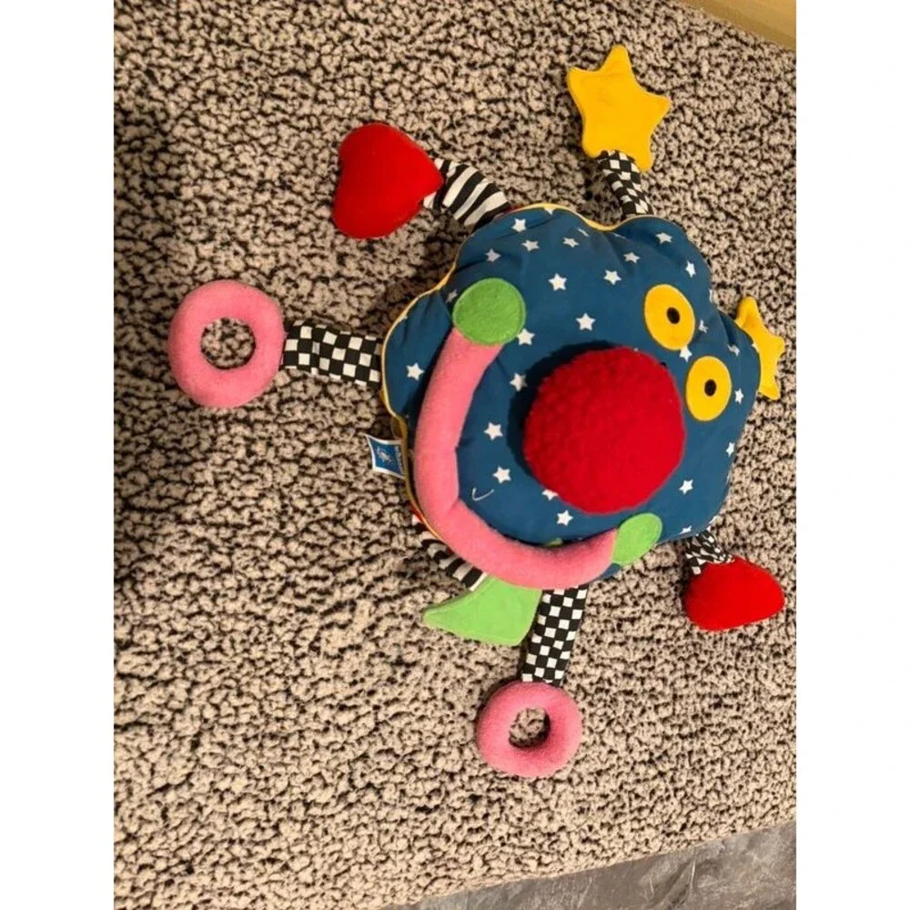 Rare Vtg 1999 Manhattan Toy Whoozit Large Sensory Rattle Squeaker Activity Toy